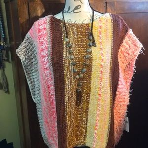 Anthropologie textured poncho vest size Small